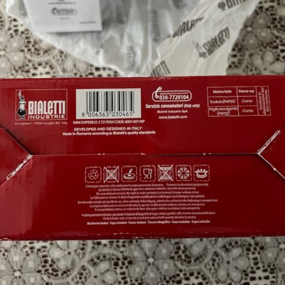 NEW Bialetti Italian Espresso Mini Stove Top Coffee Machine; 2 Designer Cups - Picture 12 of 13